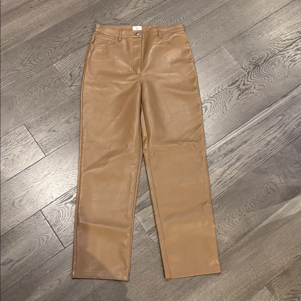 Wilfred Camel Faux Leather pants size 10